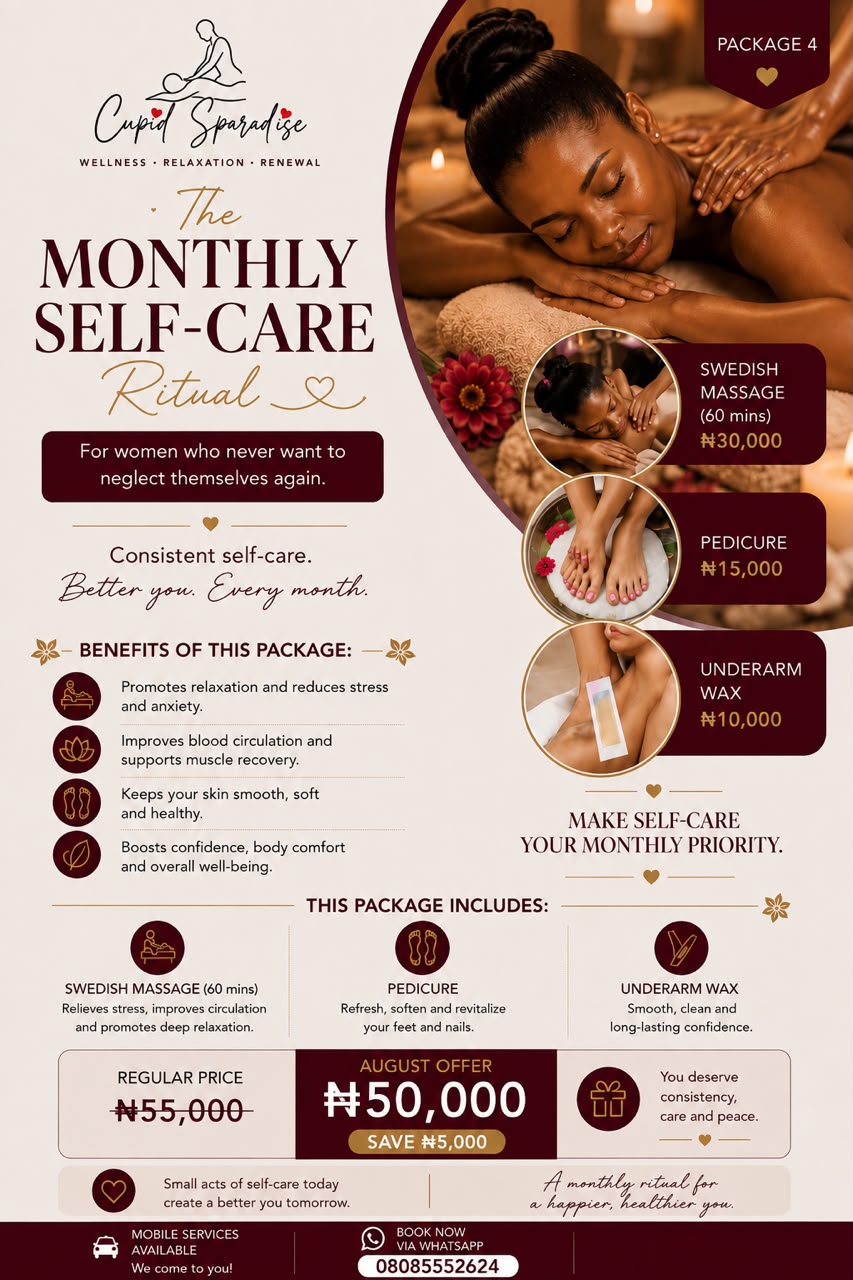 Cupid Sparadise package flyer — The Monthly Self-Care Ritual