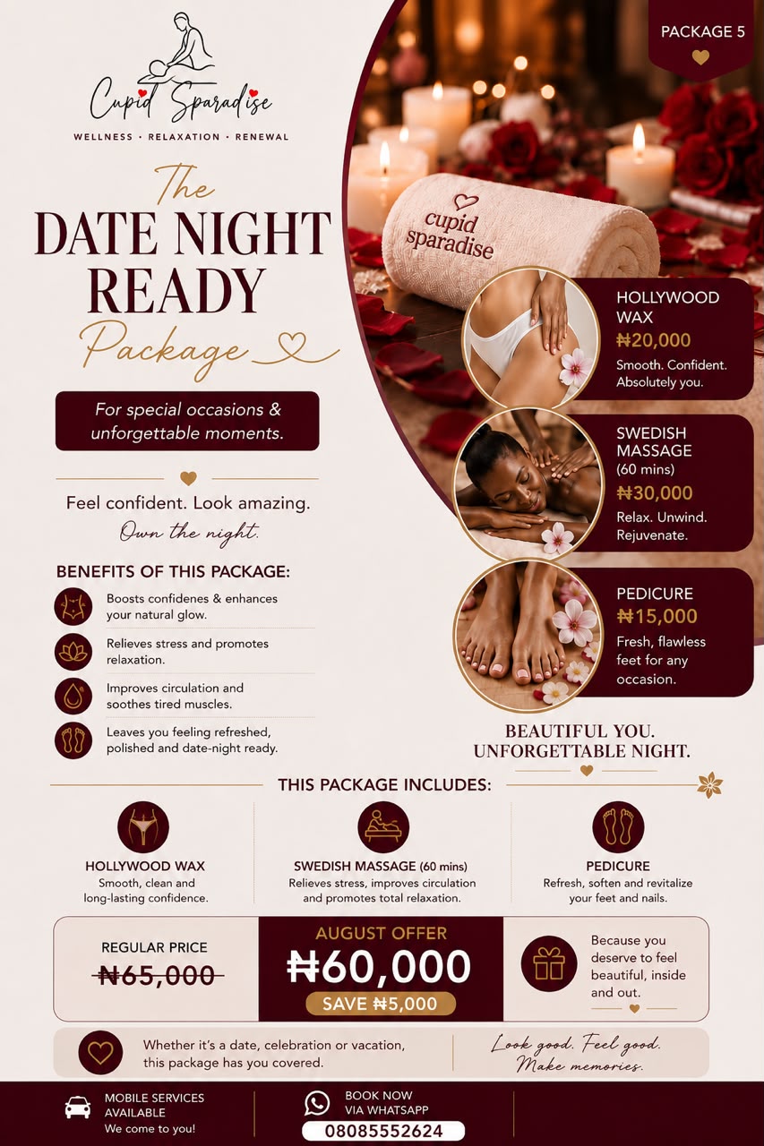 Cupid Sparadise package flyer — The Date Night Ready Package